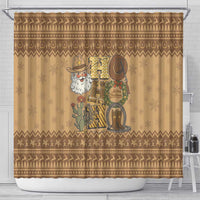 Western Cowboy Christmas Shower Curtain Cowboy Santa Ho Ho Ho Retro - Wonder Print Shop