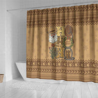 Western Cowboy Christmas Shower Curtain Cowboy Santa Ho Ho Ho Retro - Wonder Print Shop