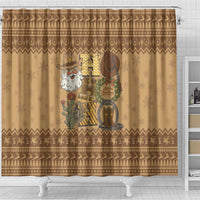 Western Cowboy Christmas Shower Curtain Cowboy Santa Ho Ho Ho Retro - Wonder Print Shop