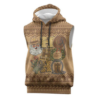 Western Cowboy Christmas Sleeveless Hoodie Cowboy Santa Ho Ho Ho Retro - Wonder Print Shop