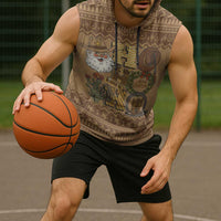 Western Cowboy Christmas Sleeveless Hoodie Cowboy Santa Ho Ho Ho Retro - Wonder Print Shop