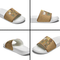 Western Cowboy Christmas Slide Sandals Cowboy Santa Ho Ho Ho Retro - Wonder Print Shop