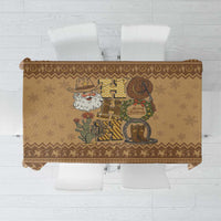 Western Cowboy Christmas Tablecloth Cowboy Santa Ho Ho Ho Retro - Wonder Print Shop