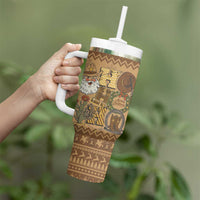 Western Cowboy Christmas Tumbler With Handle Cowboy Santa Ho Ho Ho Retro - Wonder Print Shop