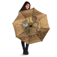 Western Cowboy Christmas Umbrella Cowboy Santa Ho Ho Ho Retro - Wonder Print Shop
