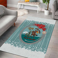 Cowboy Christmas Area Rug Giddy Up Jingle Horse Green Version - Wonder Print Shop