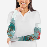Cowboy Christmas Arm Sleeves Giddy Up Jingle Horse Green Version - Wonder Print Shop