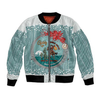 Cowboy Christmas Bomber Jacket Giddy Up Jingle Horse Green Version - Wonder Print Shop