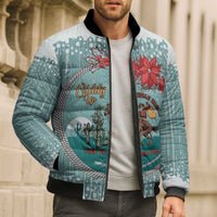 Cowboy Christmas Bomber Puffer Jacket Giddy Up Jingle Horse Green Version - Wonder Print Shop