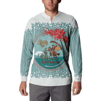 Cowboy Christmas Button Sweatshirt Giddy Up Jingle Horse Green Version - Wonder Print Shop