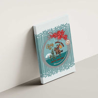 Cowboy Christmas Canvas Wall Art Giddy Up Jingle Horse Green Version - Wonder Print Shop