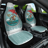 Cowboy Christmas Car Seat Cover Giddy Up Jingle Horse Green Version - Wonder Print Shop