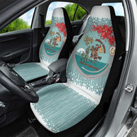 Cowboy Christmas Car Seat Cover Giddy Up Jingle Horse Green Version - Wonder Print Shop