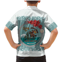 Cowboy Christmas Family Matching Mermaid Dress and Hawaiian Shirt Giddy Up Jingle Horse Green Version - Wonder Print Shop