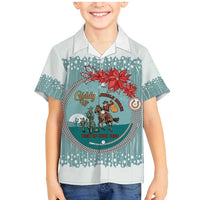 Cowboy Christmas Family Matching Mermaid Dress and Hawaiian Shirt Giddy Up Jingle Horse Green Version - Wonder Print Shop