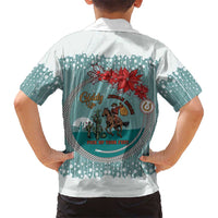 Cowboy Christmas Family Matching Short Sleeve Bodycon Dress and Hawaiian Shirt Giddy Up Jingle Horse Green Version - Wonder Print Shop
