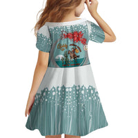 Cowboy Christmas Family Matching Short Sleeve Bodycon Dress and Hawaiian Shirt Giddy Up Jingle Horse Green Version - Wonder Print Shop