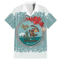 Cowboy Christmas Family Matching Short Sleeve Bodycon Dress and Hawaiian Shirt Giddy Up Jingle Horse Green Version - Wonder Print Shop