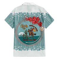 Cowboy Christmas Family Matching Short Sleeve Bodycon Dress and Hawaiian Shirt Giddy Up Jingle Horse Green Version - Wonder Print Shop