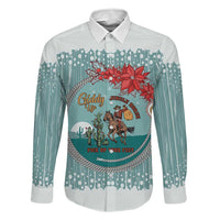 Cowboy Christmas Family Matching Short Sleeve Bodycon Dress and Hawaiian Shirt Giddy Up Jingle Horse Green Version - Wonder Print Shop