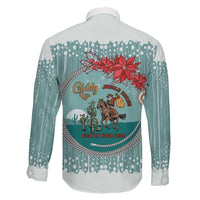 Cowboy Christmas Family Matching Short Sleeve Bodycon Dress and Hawaiian Shirt Giddy Up Jingle Horse Green Version - Wonder Print Shop