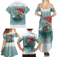 Cowboy Christmas Family Matching Summer Maxi Dress and Hawaiian Shirt Giddy Up Jingle Horse Green Version - Wonder Print Shop