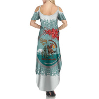 Cowboy Christmas Family Matching Summer Maxi Dress and Hawaiian Shirt Giddy Up Jingle Horse Green Version - Wonder Print Shop