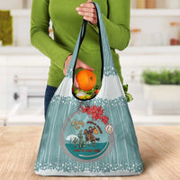 Cowboy Christmas Grocery Bag Giddy Up Jingle Horse Green Version - Wonder Print Shop