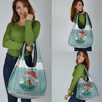 Cowboy Christmas Grocery Bag Giddy Up Jingle Horse Green Version - Wonder Print Shop