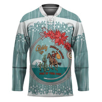 Cowboy Christmas Hockey Jersey Giddy Up Jingle Horse Green Version - Wonder Print Shop