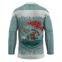 Cowboy Christmas Hockey Jersey Giddy Up Jingle Horse Green Version - Wonder Print Shop