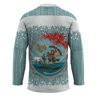 Cowboy Christmas Hockey Jersey Giddy Up Jingle Horse Green Version - Wonder Print Shop