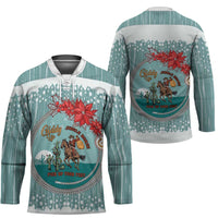 Cowboy Christmas Hockey Jersey Giddy Up Jingle Horse Green Version - Wonder Print Shop