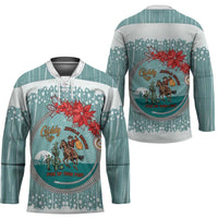 Cowboy Christmas Hockey Jersey Giddy Up Jingle Horse Green Version - Wonder Print Shop