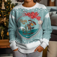 Cowboy Christmas Kid Ugly Christmas Sweater Giddy Up Jingle Horse Green Version - Wonder Print Shop