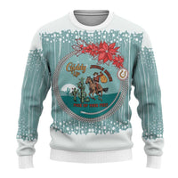 Cowboy Christmas Ugly Christmas Sweater Giddy Up Jingle Horse Green Version - Wonder Print Shop