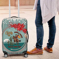 Cowboy Christmas Luggage Cover Giddy Up Jingle Horse Green Version - Wonder Print Shop