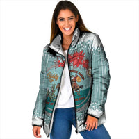 Cowboy Christmas Padded Jacket Giddy Up Jingle Horse Green Version - Wonder Print Shop
