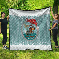 Cowboy Christmas Quilt Giddy Up Jingle Horse Green Version - Wonder Print Shop