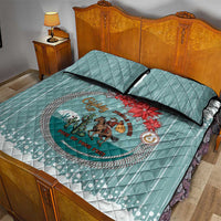 Cowboy Christmas Quilt Bed Set Giddy Up Jingle Horse Green Version - Wonder Print Shop