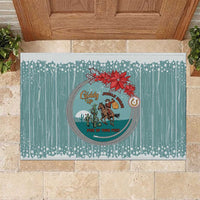 Cowboy Christmas Rubber Doormat Giddy Up Jingle Horse Green Version - Wonder Print Shop