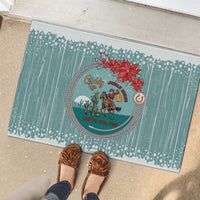 Cowboy Christmas Rubber Doormat Giddy Up Jingle Horse Green Version - Wonder Print Shop