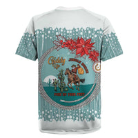 Cowboy Christmas Rugby Jersey Giddy Up Jingle Horse Green Version - Wonder Print Shop