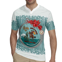 Cowboy Christmas Rugby Jersey Giddy Up Jingle Horse Green Version - Wonder Print Shop