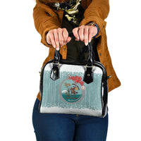 Cowboy Christmas Shoulder Handbag Giddy Up Jingle Horse Green Version - Wonder Print Shop