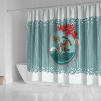 Cowboy Christmas Shower Curtain Giddy Up Jingle Horse Green Version - Wonder Print Shop