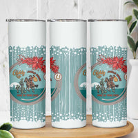 Cowboy Christmas Skinny Tumbler Giddy Up Jingle Horse Green Version - Wonder Print Shop