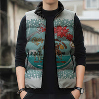 Cowboy Christmas Sleeveless Puffer Jacket Giddy Up Jingle Horse Green Version - Wonder Print Shop