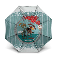 Cowboy Christmas Umbrella Giddy Up Jingle Horse Green Version - Wonder Print Shop
