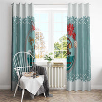 Cowboy Christmas Window Curtain Giddy Up Jingle Horse Green Version - Wonder Print Shop